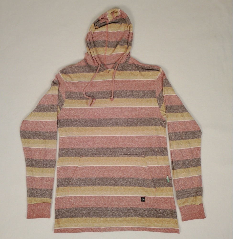 Vissla Mens Small Multicolor Striped Long Sleeve Hooded